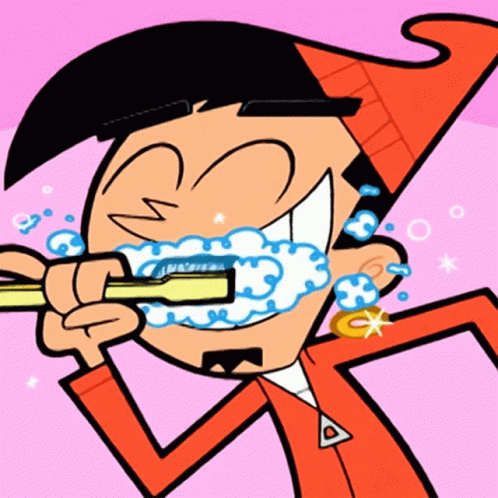 shiny teeth